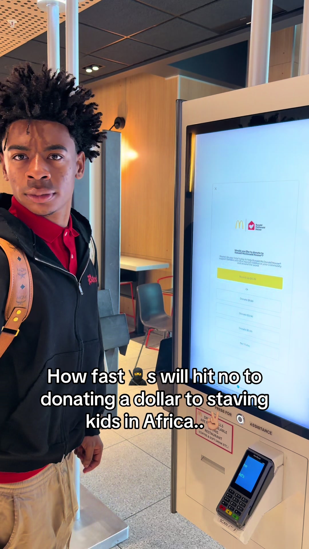 Original upload thumbnail for How fast they hit no to donating a dollar